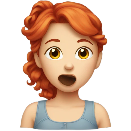 Red hair girl blowing a kiss emoji