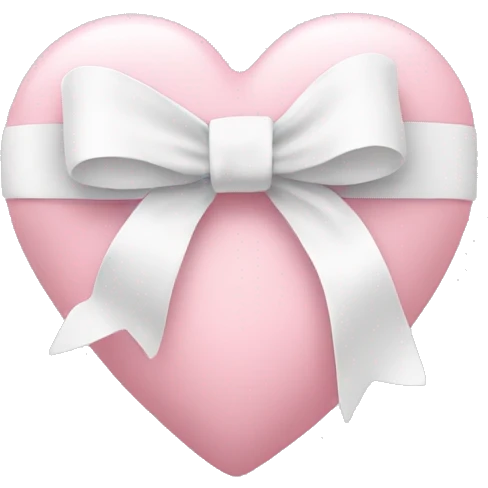 Pastel pink heart with white bow emoji
