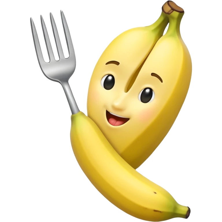 Banana hug and kiss fork emoji