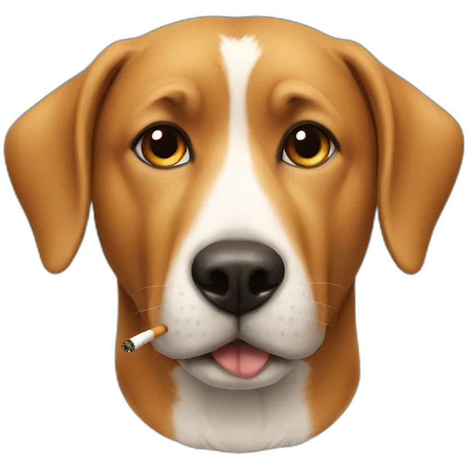 a dog with a cigarette emoji