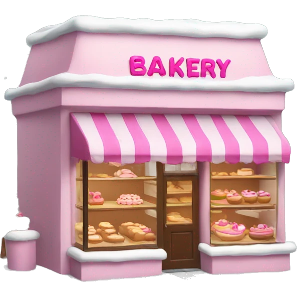 Bakery at Christmas with pink accents emoji