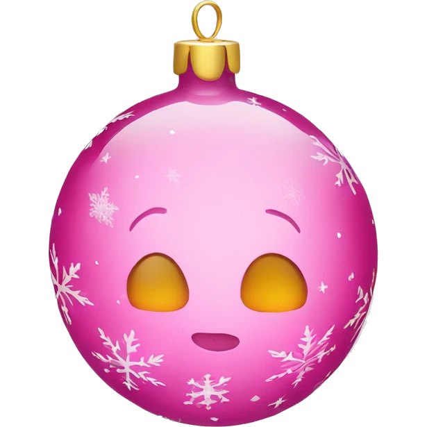 Pink glass with christmas decoration emoji