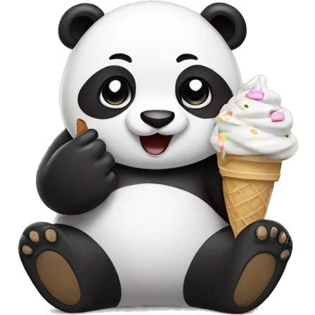 Panda eating ice cream emoji