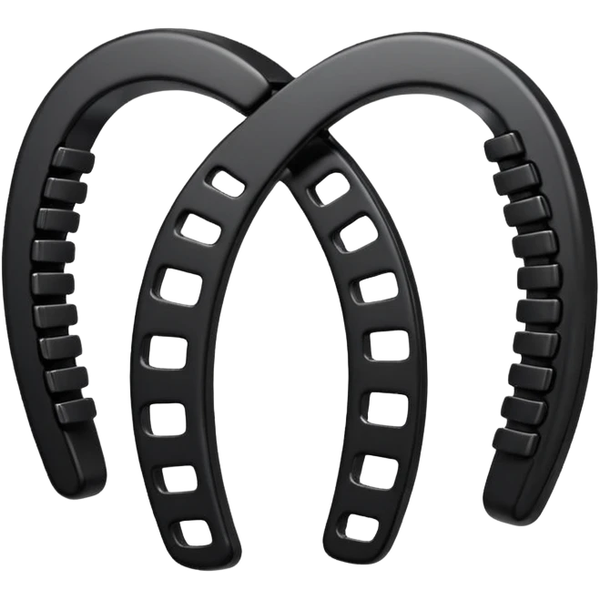 a curved hair accessory with teeth on both sides that hinge together, designed to secure hair in a vertical ponytail emoji