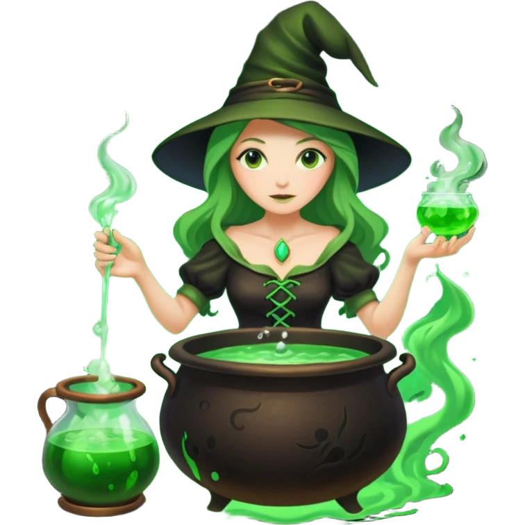 green witch cooking potion emoji