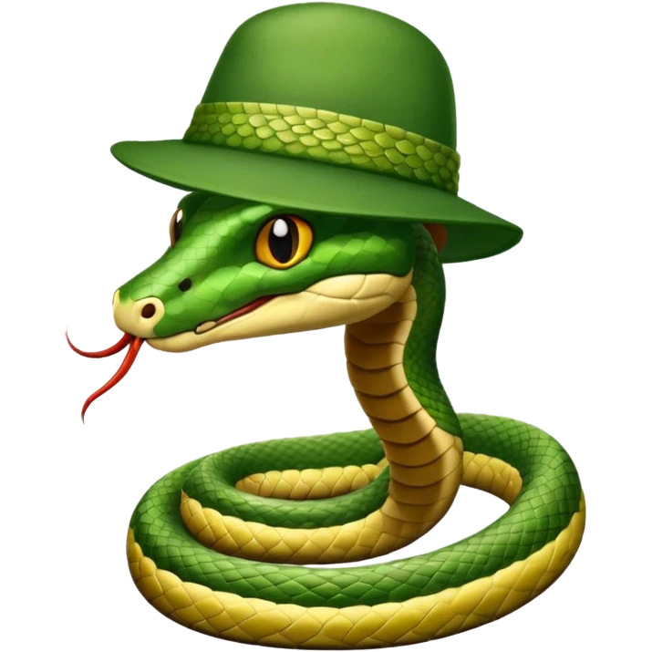 snake wearing a green hat emoji