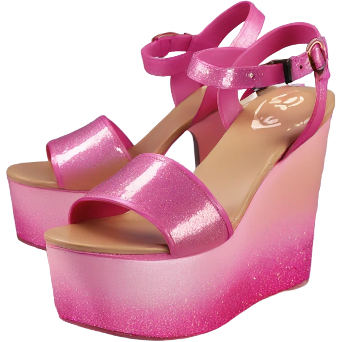 Pink ombre platform-sandals with glitter  emoji