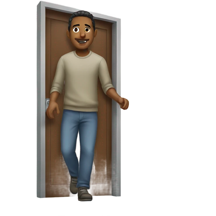 man walking out a door emoji