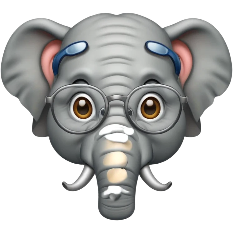 gözlüklü filler emoji