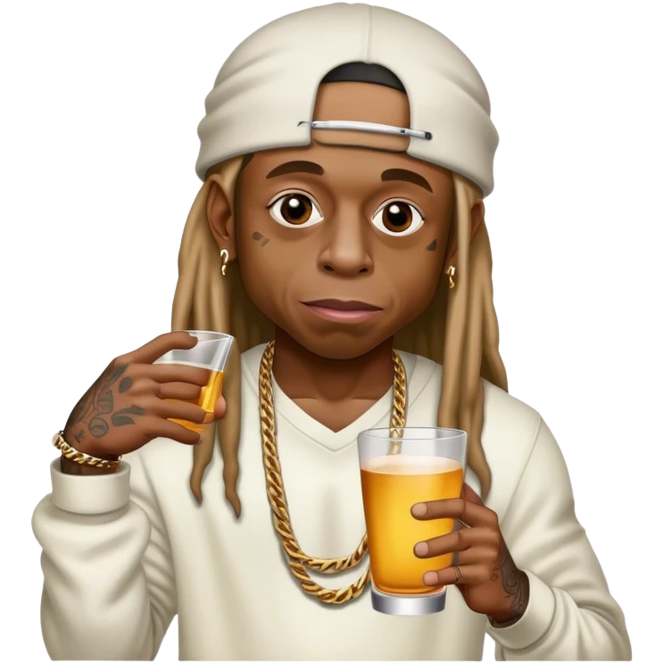 Lil Wayne drinking Lean emoji