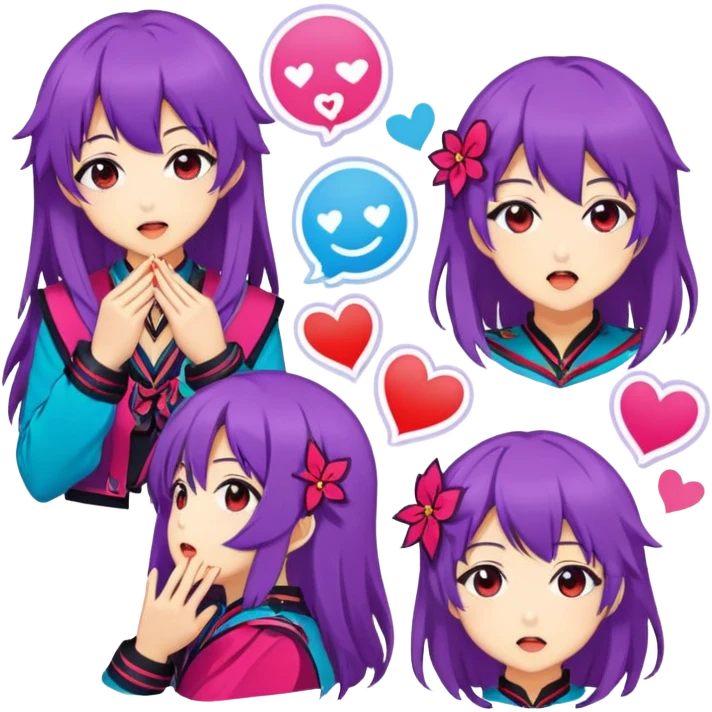 Make stikers about kisara in anime engage kiss emoji