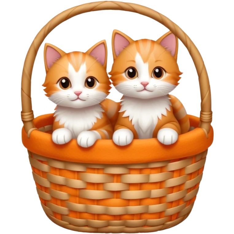 Disney-style cute kittens cozy in a basket emoji