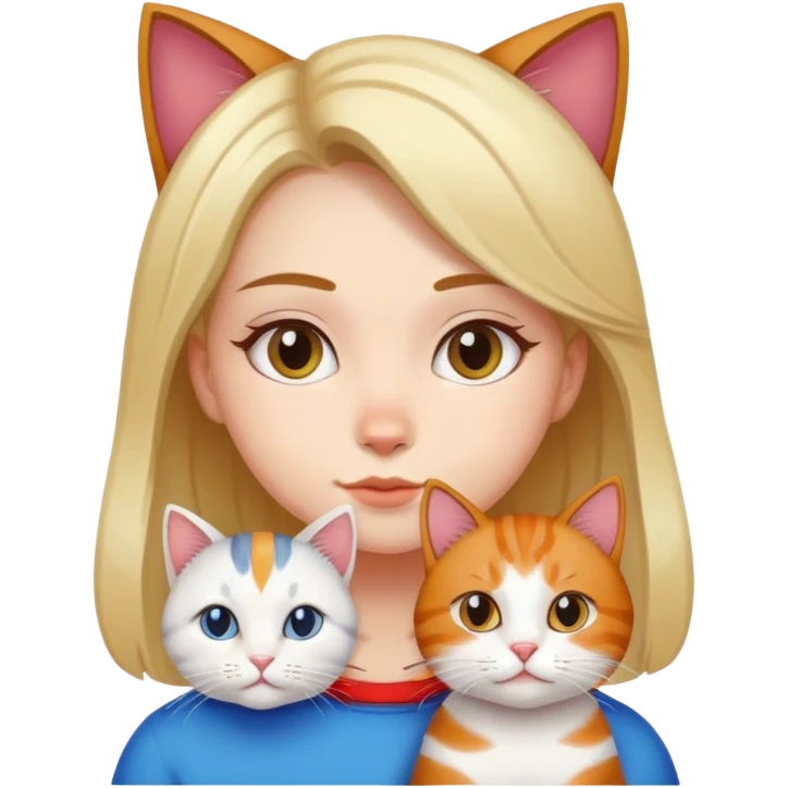 Błonie hair girl and tricolor cat emoji