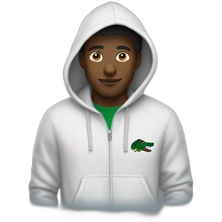 Black guy using lacoste hoodie emoji