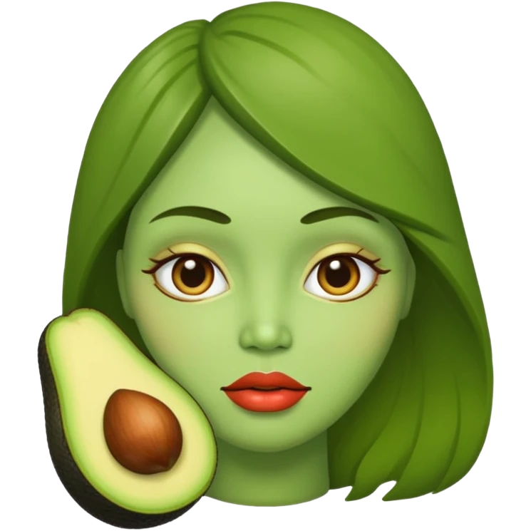 Un aguacate con unos labios grandes emoji