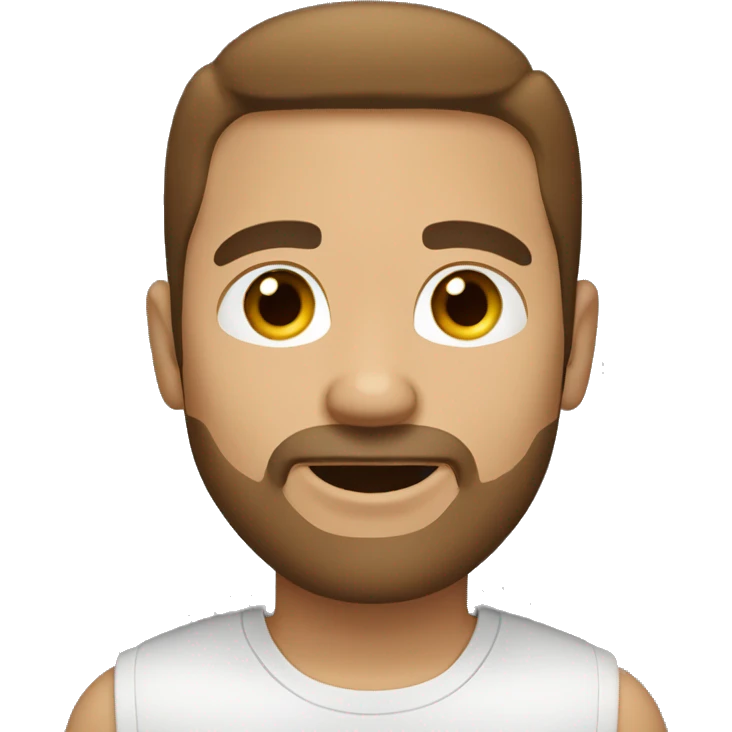 light skin man with good brown hair and a goatee  emoji
