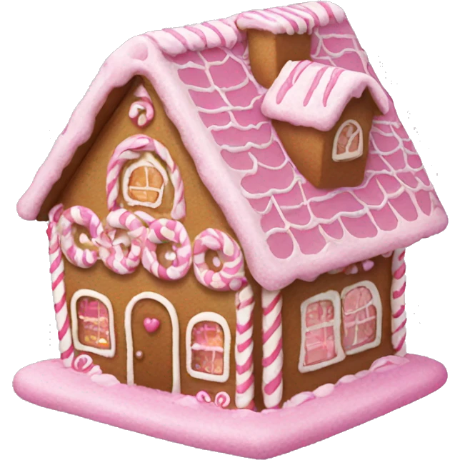 Pink gingerbread house  emoji