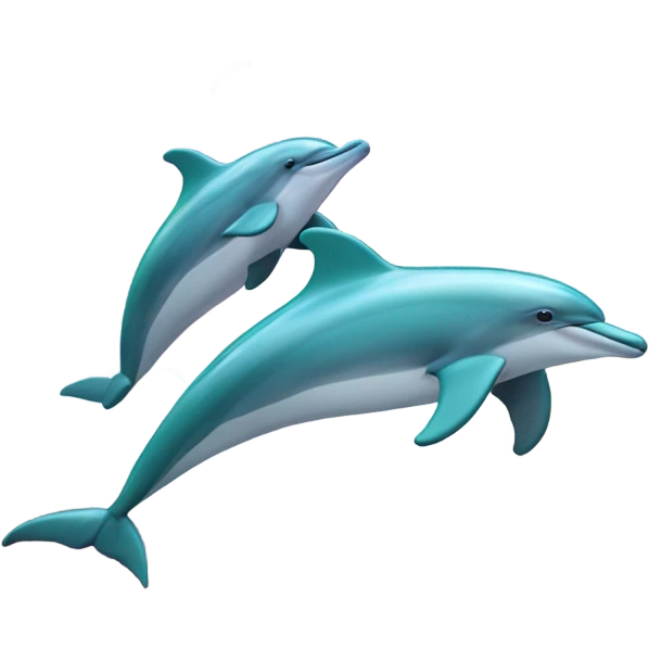 Dolphins jumping up from the ocean with rainbows in the sky emoji
