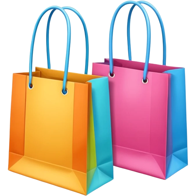 2 beautiful shopping bag emoji