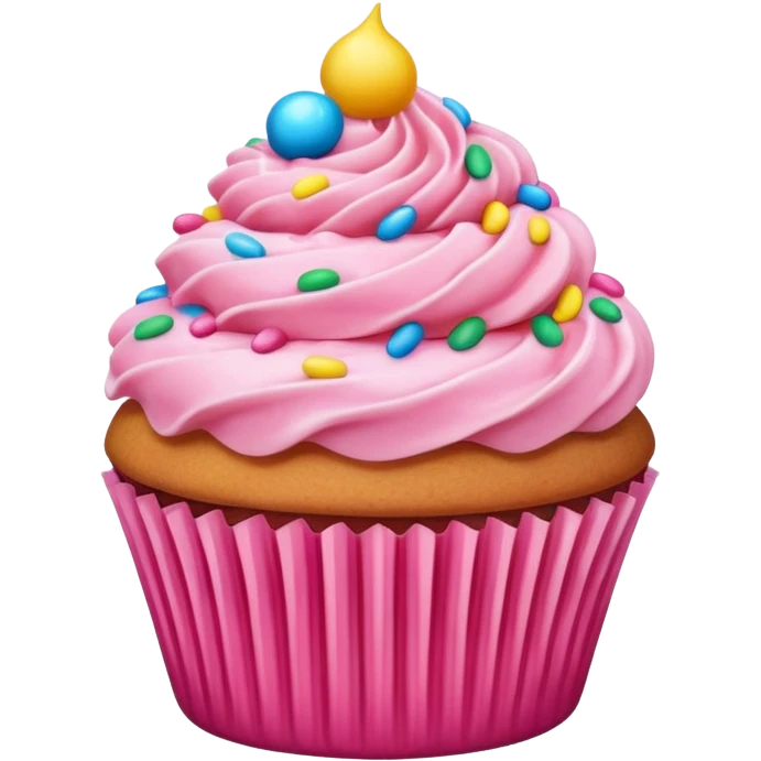 Cupcake with pink icing emoji