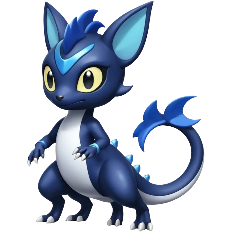 Shiny Futuristic Salandit-Meowstic-Noibat-Fakémon-hybrid-creature (full body)  emoji