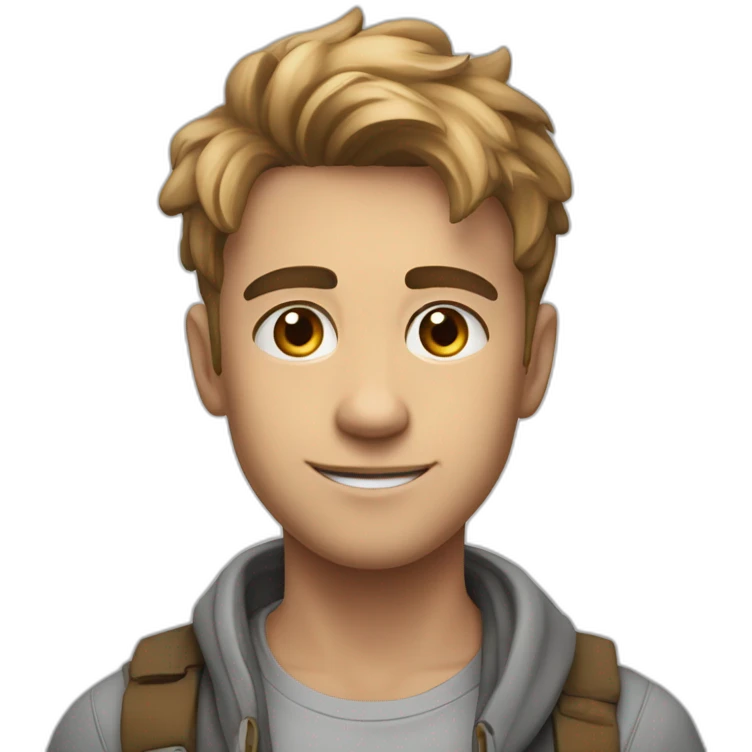 A 26 years boy look at the camera and rise his one has  emoji