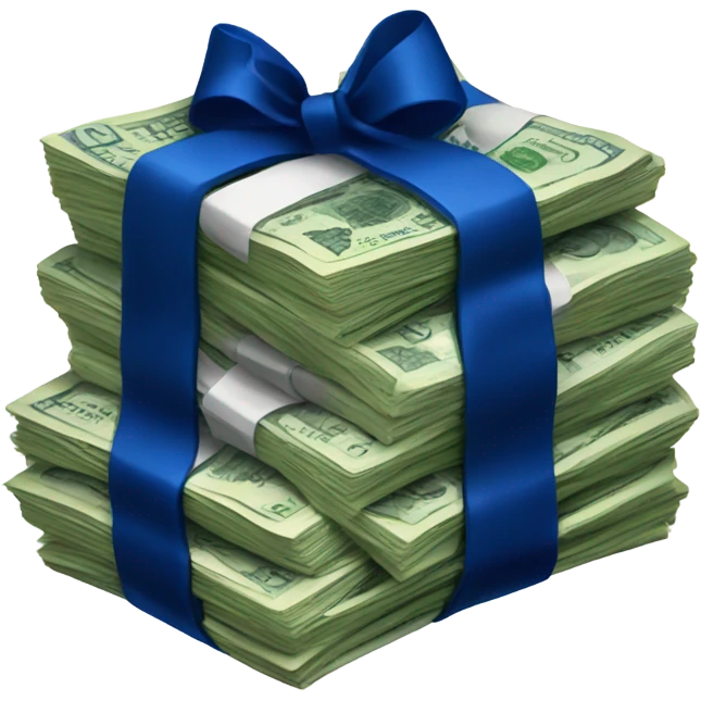 rubles with dark blue bow emoji