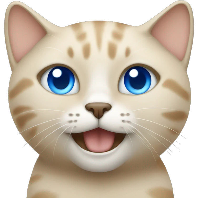 Beige cat with blue eyes  emoji