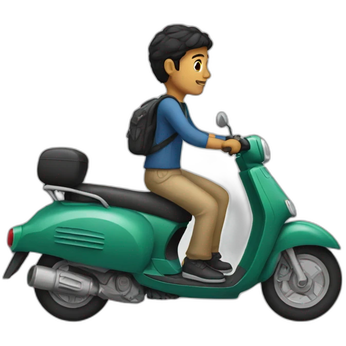 An afghan immigrated doing scooter  emoji