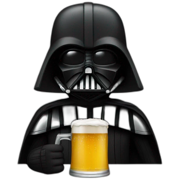 Dark Vador with a beer emoji