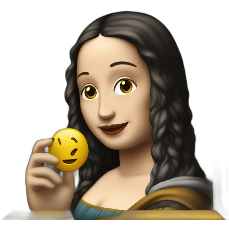 monalisa taking a selfie emoji