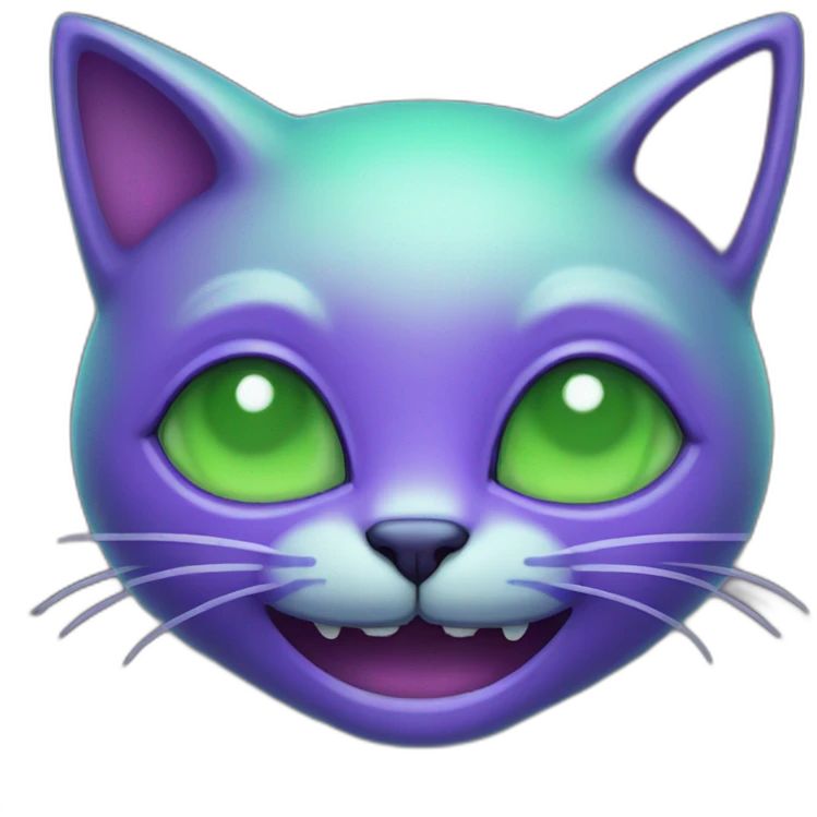 Purple and Green Alien cat smile emoji