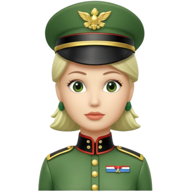 Green toy solider woman emoji