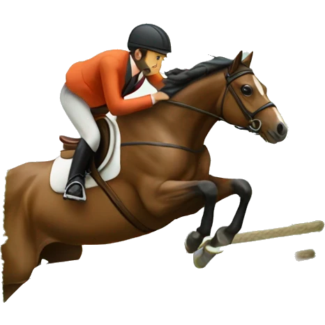 Horse jumping a hedge emoji