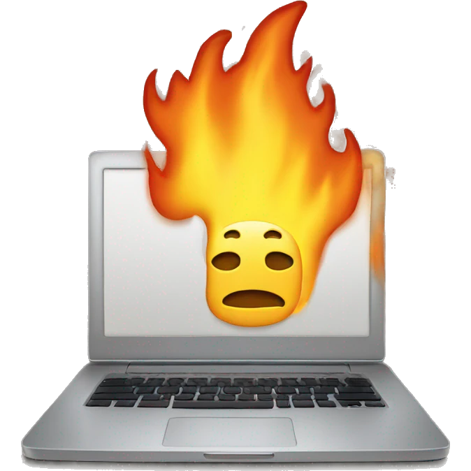 laptop on fire emoji