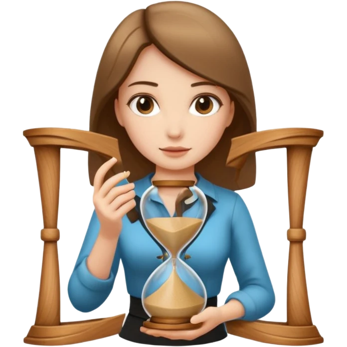 woman holding hourglass emoji