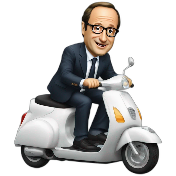 François Hollande sur un Scooter emoji