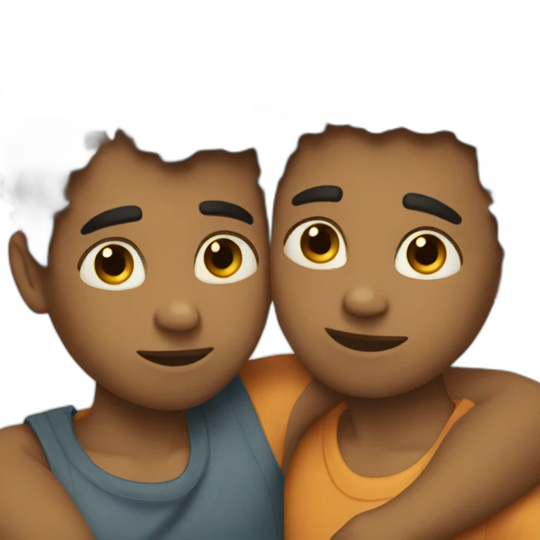 two brother hugging emoji
