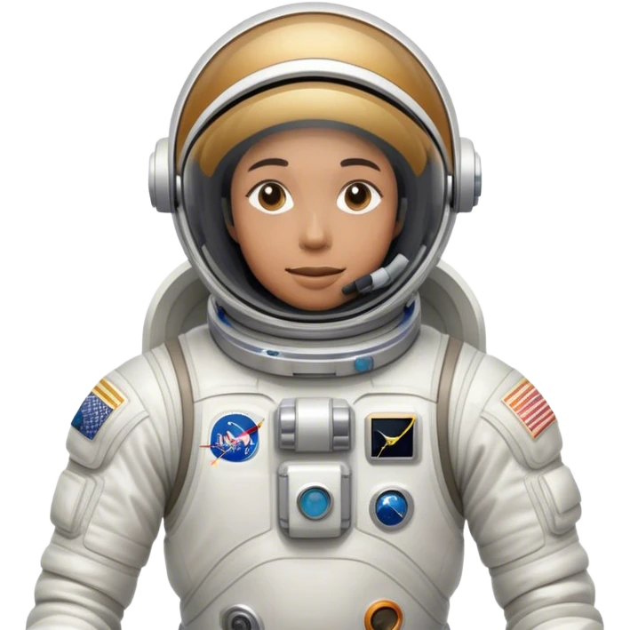 Cinematic Realistic mystery Astronaut visor down – A highly detailed depiction of an astronaut in a state-of-the-art space suit, floating weightlessly in the vast expanse of space. The reflective visor hides the face so we only see the reflection, while intricate suit details and soft lighting create an immersive sense of realism. emoji