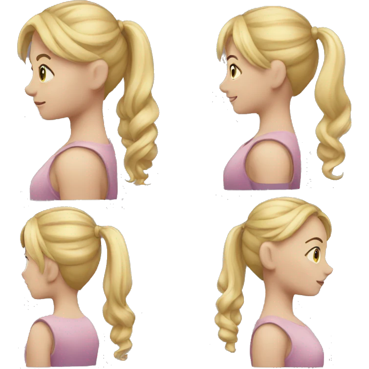 girl with blond hair in a ponytail emoji