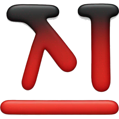 the letter n in black and red emoji