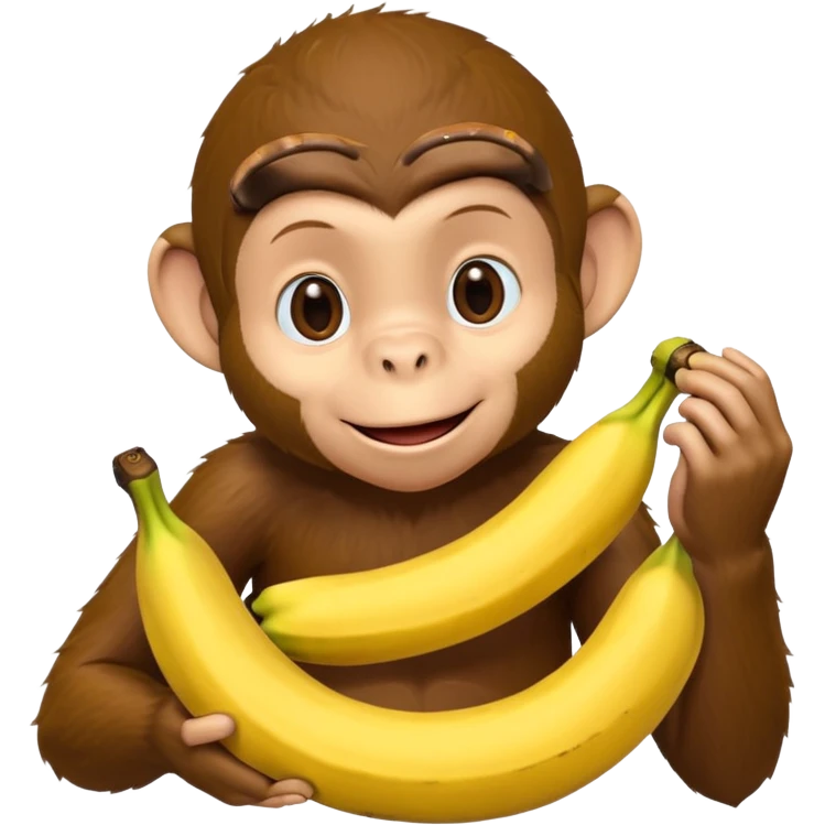 Curious George monkey peeling a banana emoji