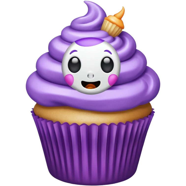 cupcake fantasma roxo e branco emoji