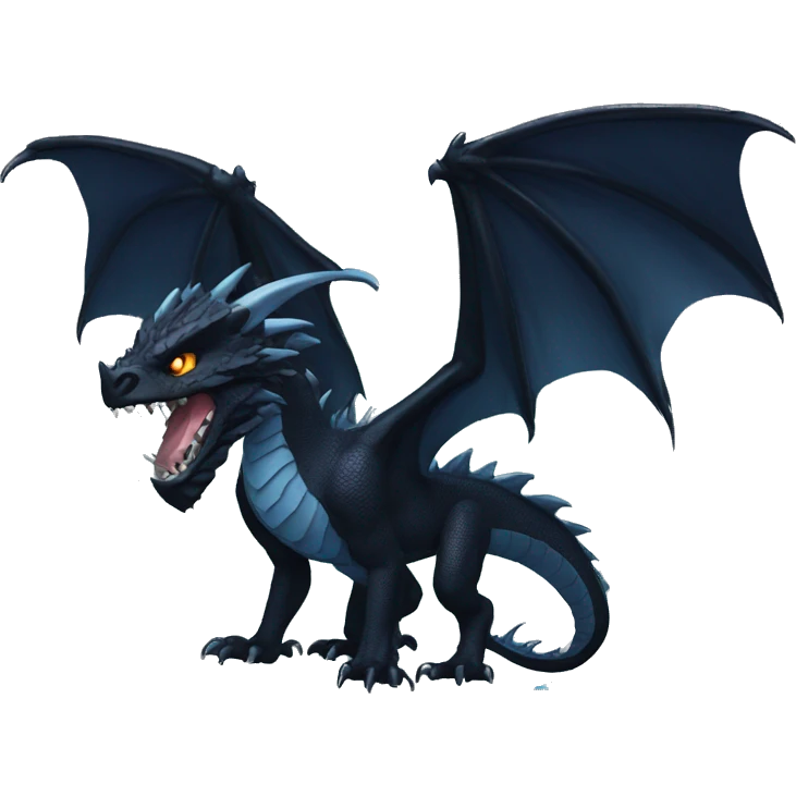 Dragón negro furia nocturna emoji