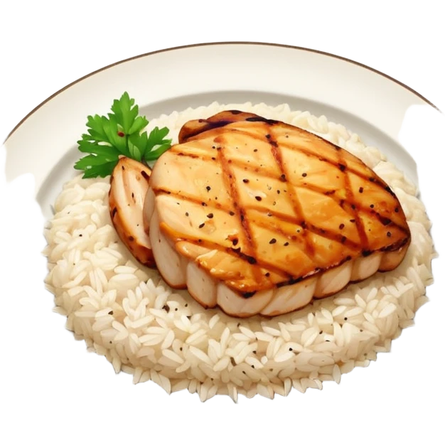 Rice and chicken breast  emoji