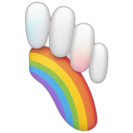 Pied avec des ongle arc-en-ciel emoji
