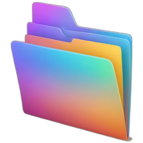 gradient color folder with documents emoji