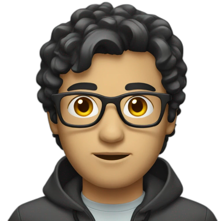 Programmer with dark hair emoji