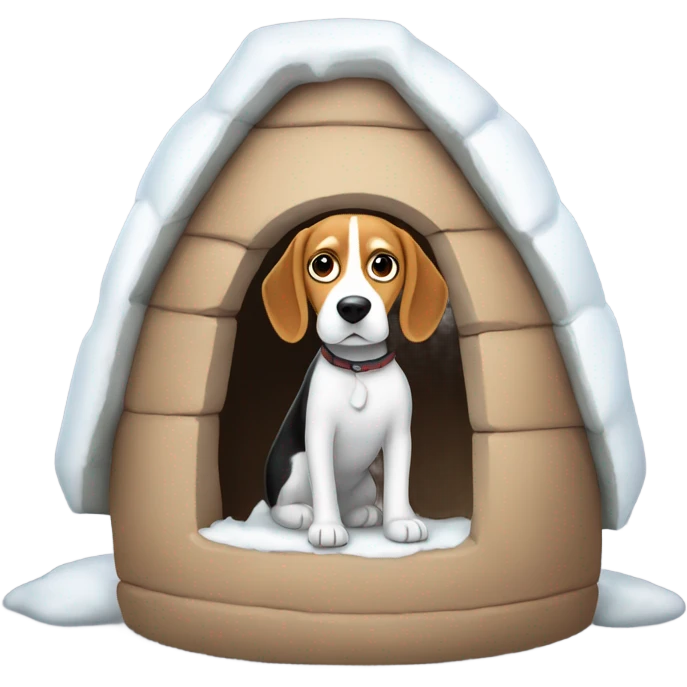 Beagle in an igloo emoji