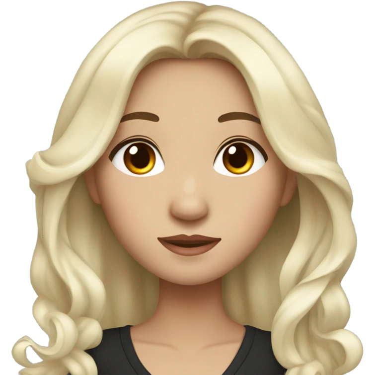 Beautiful girl,Black hair,wavy hair，long hair,Black eyes,Chinese emoji